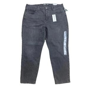 New Old Navy OG Straight Jeans Womens 18 High Rise Gray Denim Secret Slim Pocket